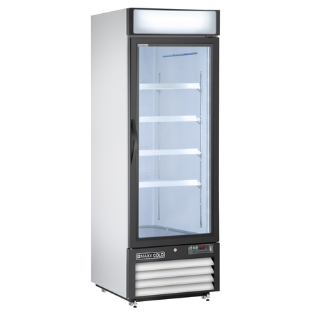 MAXX COLD Refrigerator 23 cu.ft., Single Door, Comm. Merchandiser, White/Glass MXM1-23R